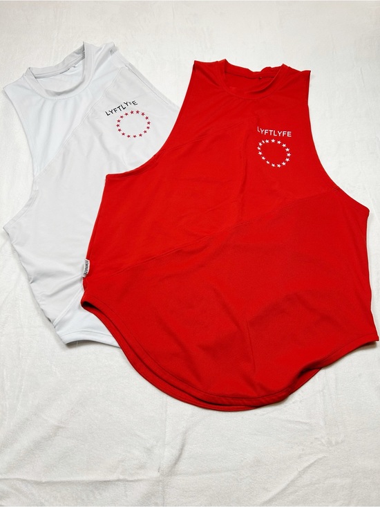 Lyftlyfe Other - Lyftlyfe 3 Panel Cut Sleeve Tank, Lot of 2, Red and White Large